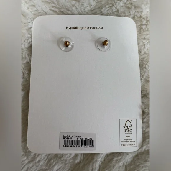 NWT J.Crew Gold Tone Statement Drop Earrings Red Stone Disc - Picture 2 of 5